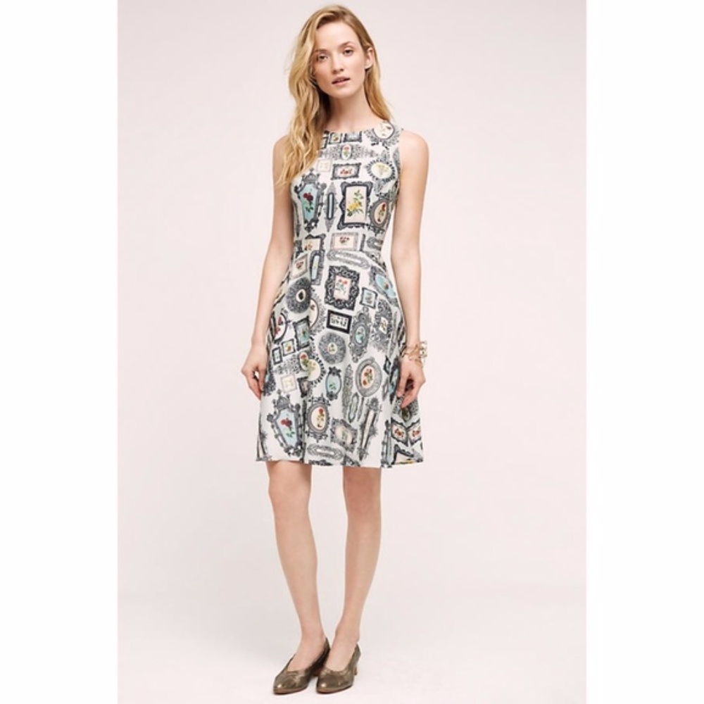 NWT Anthropologie Pankaj & Nidhi Framed Flare Dress Size 8